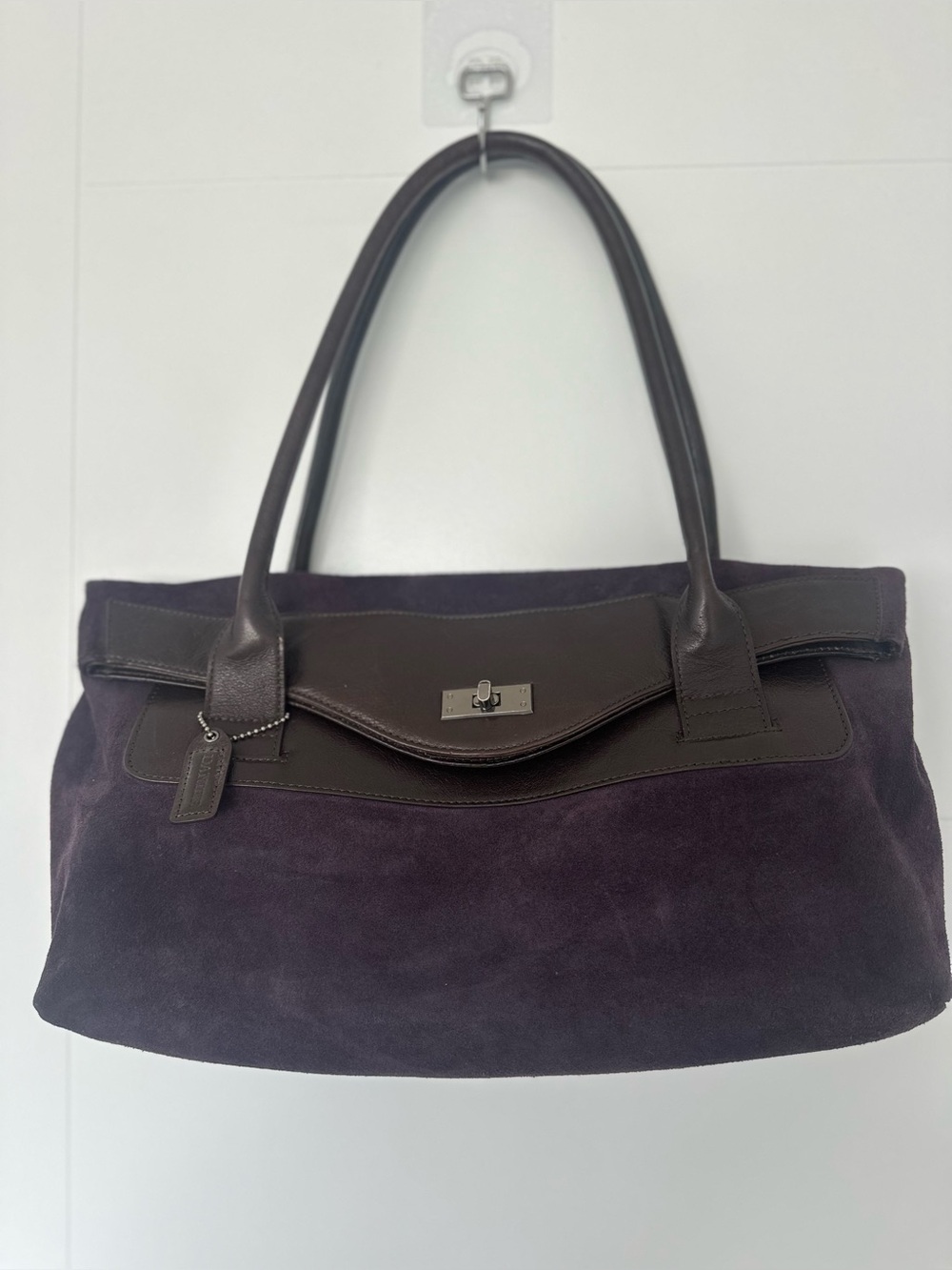 Vintage Danier Genuine Leather Suede Tote Shoulder Bag